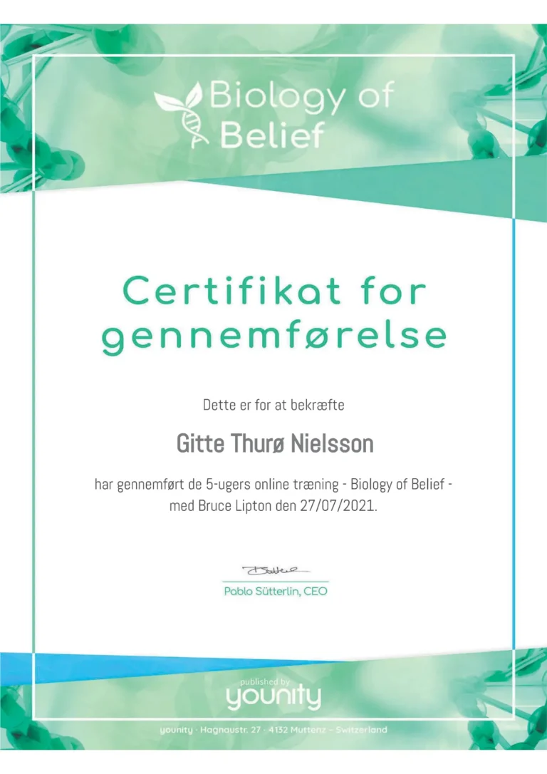 Kursuscertifikat Gitte Lassen