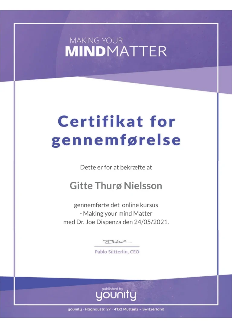 Kursuscertifikat Gitte Lassen