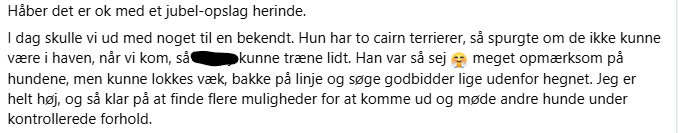 Anbefaling af Gitte Lassen efter healing af hund