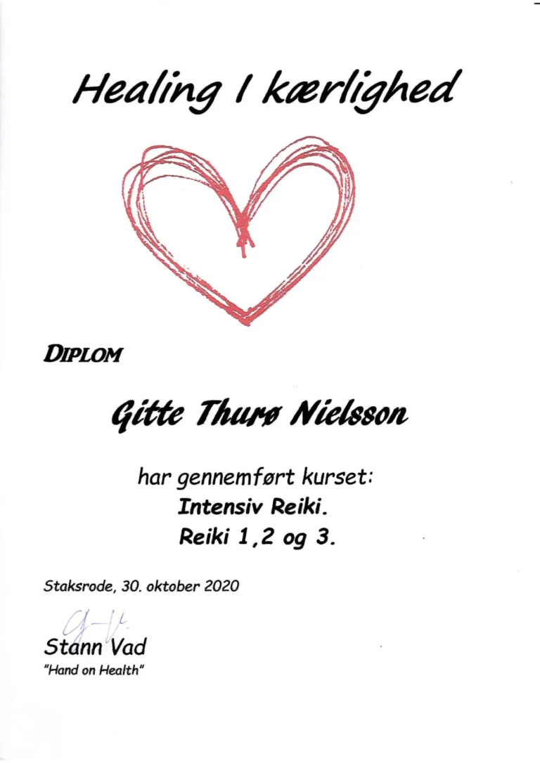 Kursuscertifikat Gitte Lassen