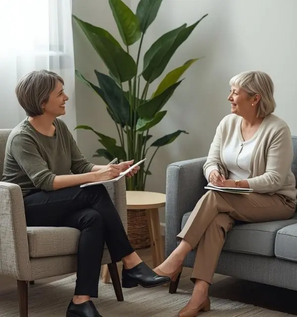2 kvinder taler sammen i coaching session for særligt sensitive kvinder